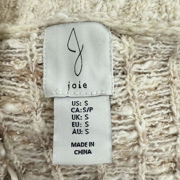 Joie Open Front Longline Cardigan Women S Nordic Knit Cream Red Cozy Fair Isle - Picture 9 of 14